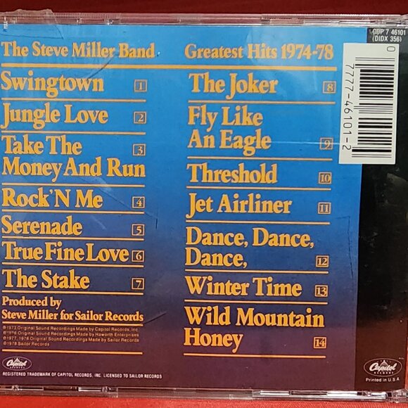 The Steve Miller Band – Greatest Hits 1974-78 (1988) CD - Picture 2 of 4
